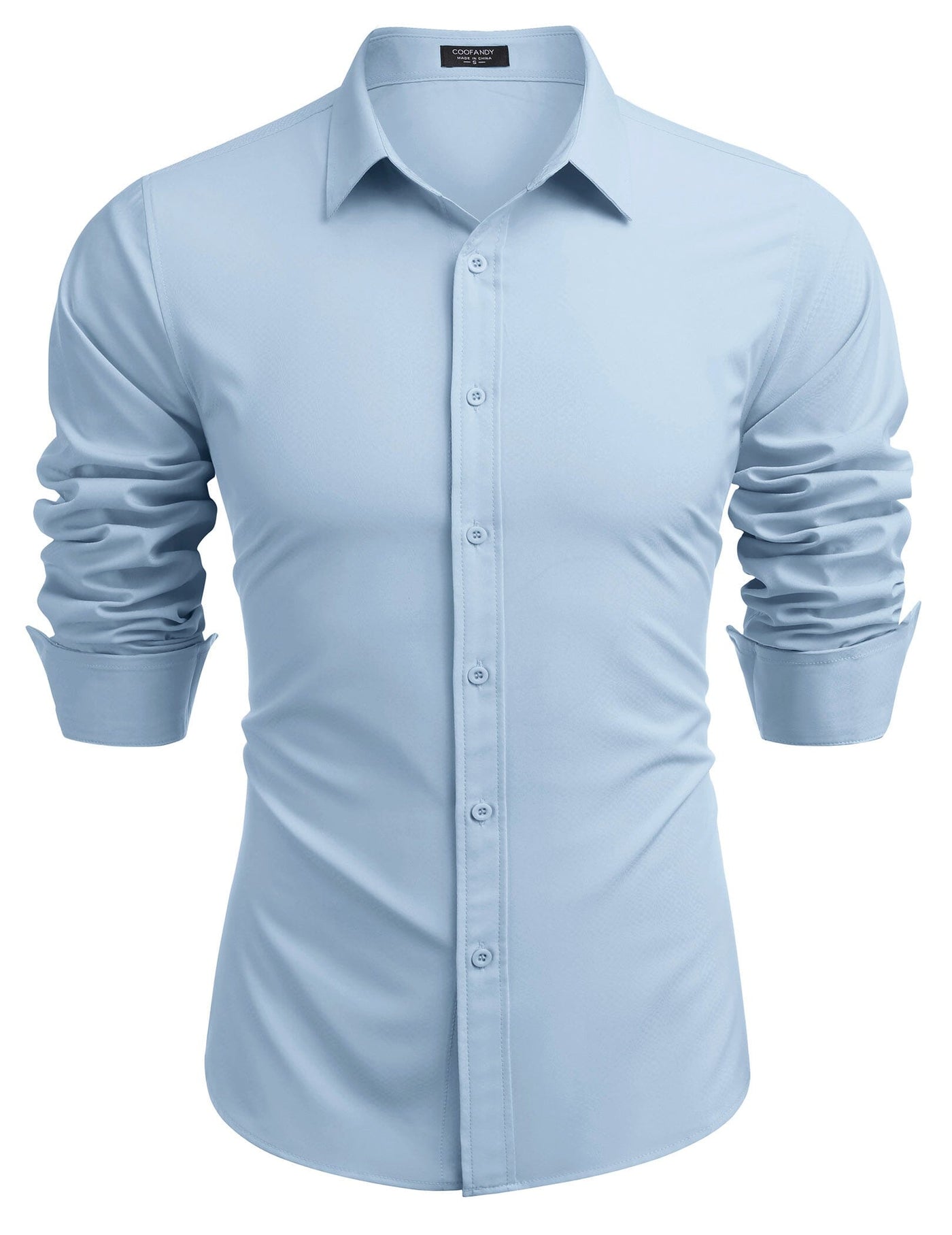 Casual Regular Fit Dress Shirt (US Only) Shirts coofandy Light Blue S 