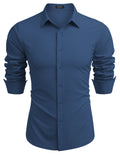 Casual Regular Fit Dress Shirt (US Only) Shirts coofandy Dark Blue S 