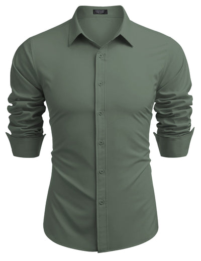 Casual Regular Fit Dress Shirt (US Only) Shirts coofandy Army Green S 