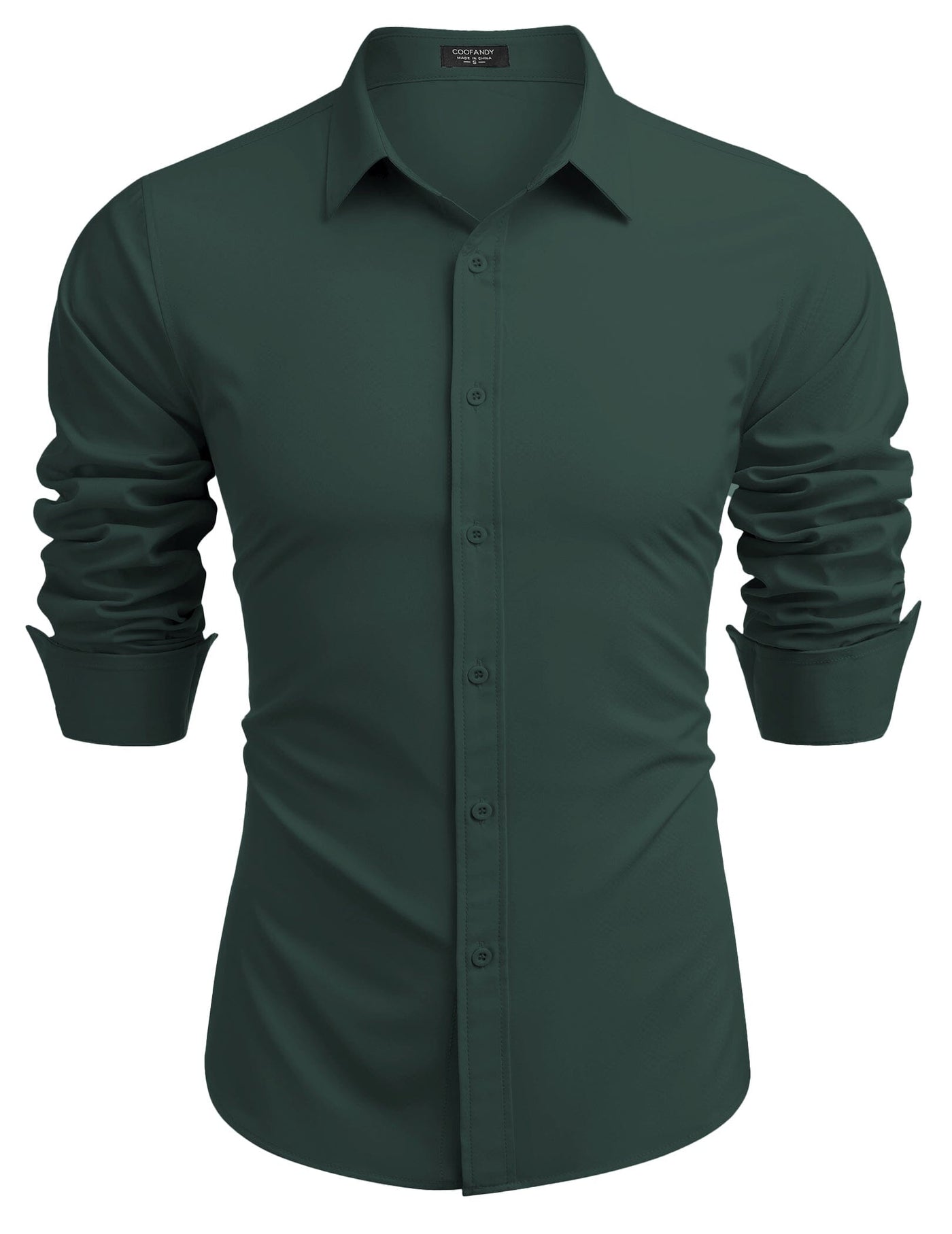 Casual Regular Fit Dress Shirt (US Only) Shirts coofandy Dark Green S 