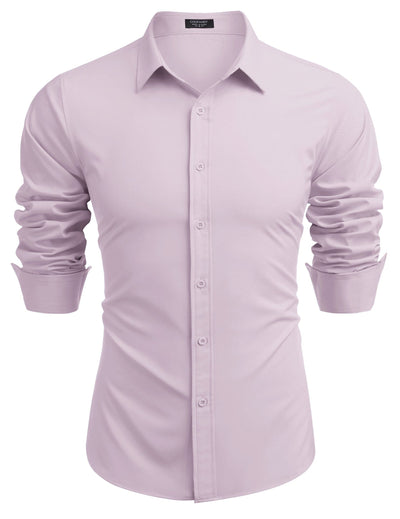 Casual Regular Fit Dress Shirt (US Only) Shirts coofandy Pink S 