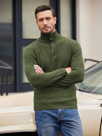 Casual Cable Knit Henley Sweater Shirts coofandy 