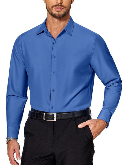 Premium Wrinkle Free Dress Shirt (US Only) Shirts coofandy Blue S 
