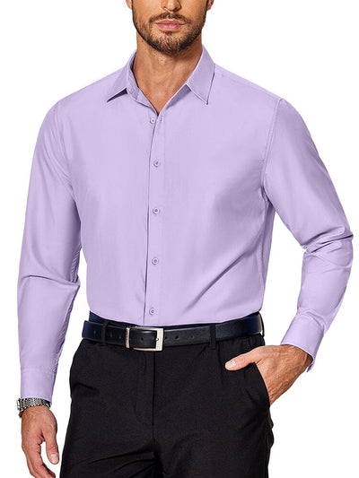 Premium Wrinkle Free Dress Shirt (US Only) Shirts coofandy Light Purple S 
