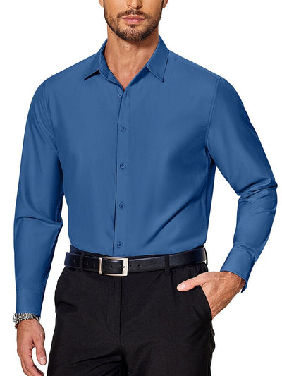 Premium Wrinkle Free Dress Shirt (US Only) Shirts coofandy Denim Blue S 