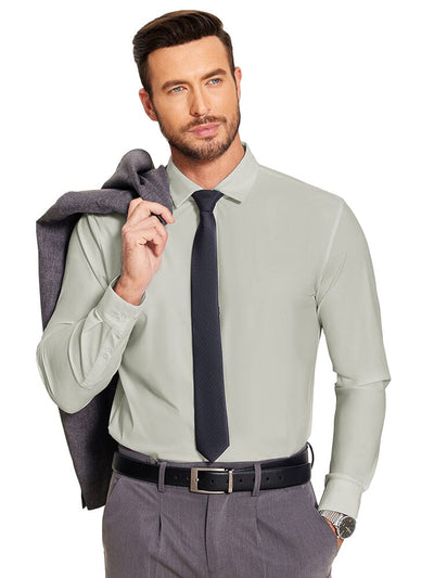 Solid Stretch Business Shirt (US Only) Shirts coofandy Beige S 