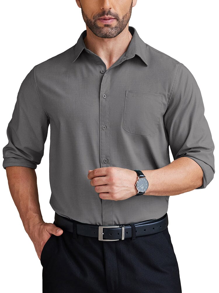 Wrinkle Free Business Shirt (US Only) Shirts coofandy Dark Grey S 