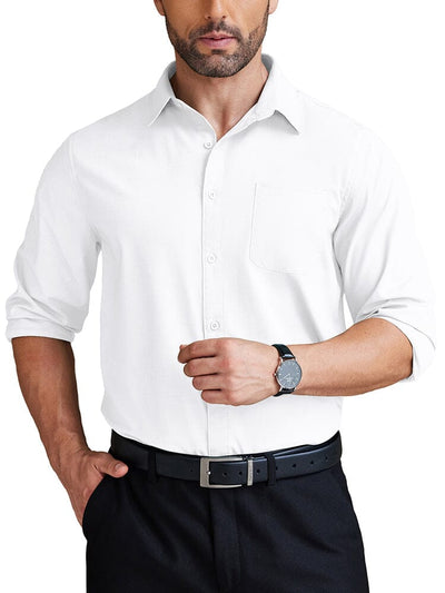 Wrinkle Free Business Shirt (US Only) Shirts coofandy White S 