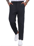 Simple Elastic Waist Slack Pants (US Only) Pants coofandy Dark Blue S 
