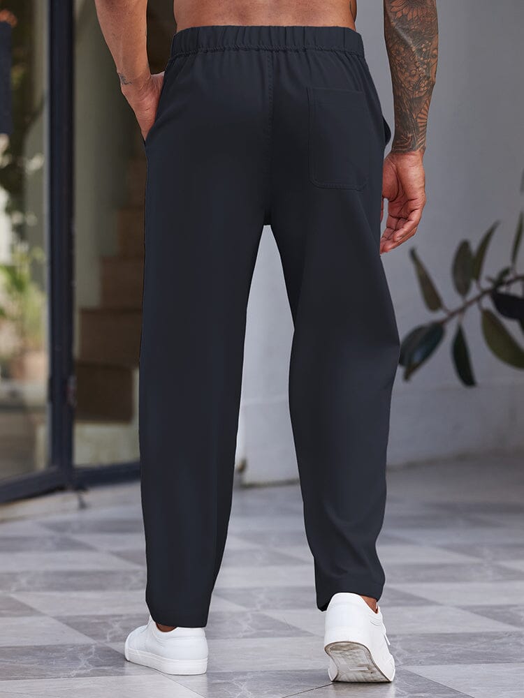 Simple Elastic Waist Slack Pants (US Only) Pants coofandy 