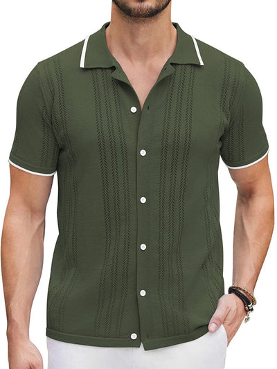 Casual Breathable Knit Shirt (US Only) Shirts coofandy Army Green S 