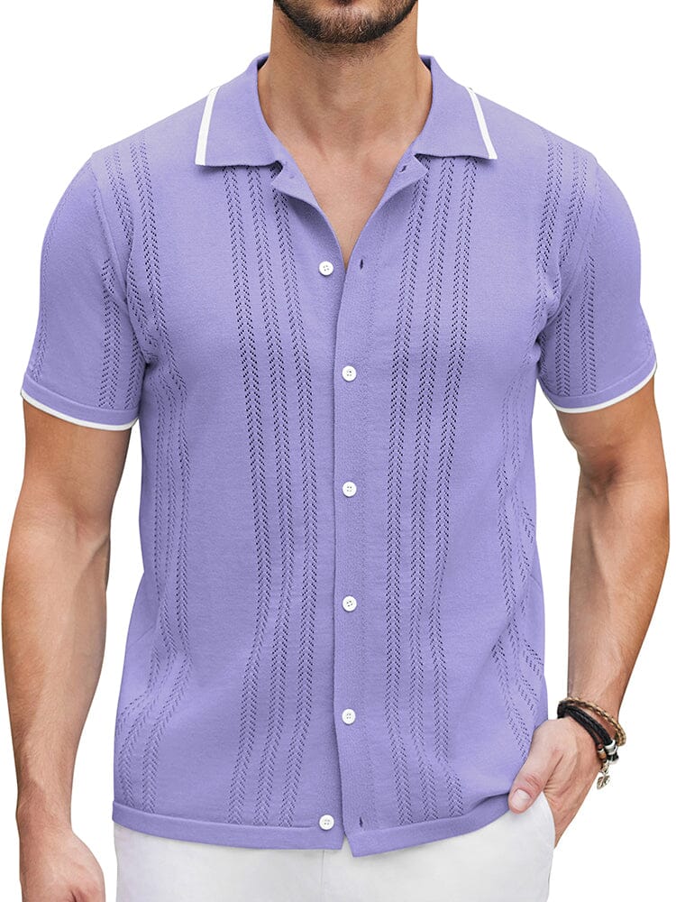 Casual Breathable Knit Shirt (US Only) Shirts coofandy Purple S 