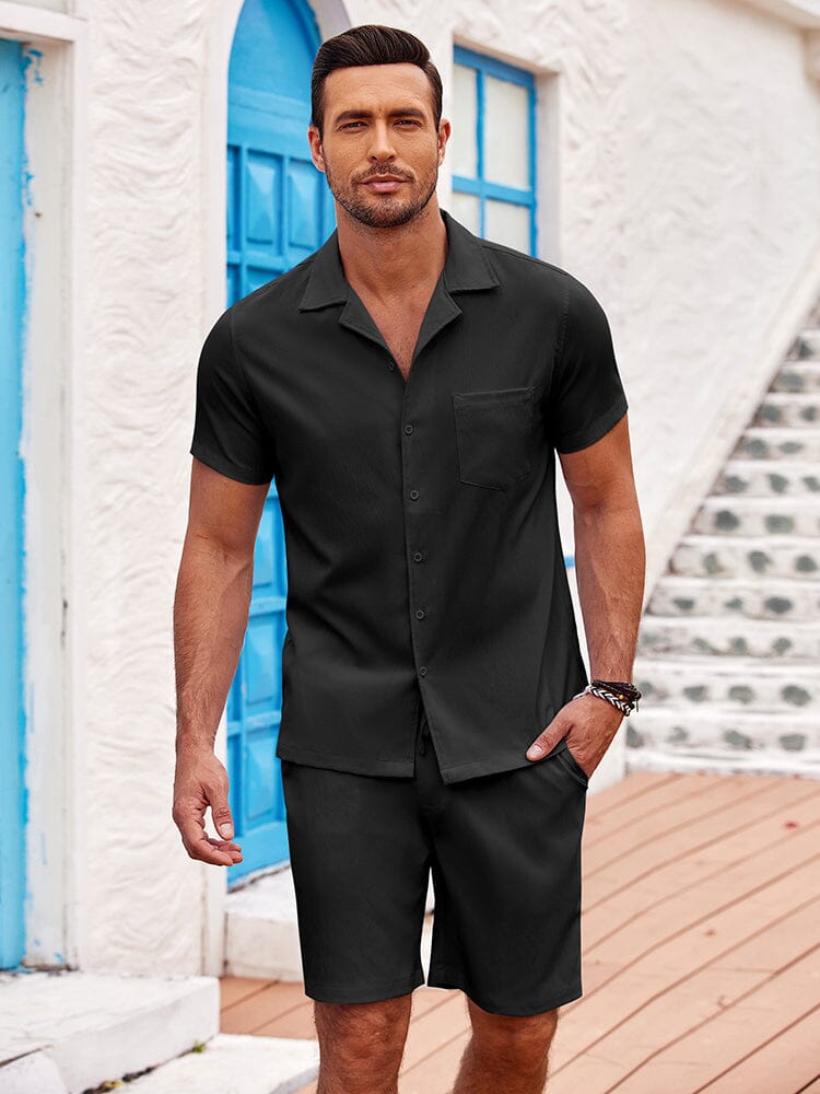 Casual Timeless Summer Shirts Set (US Only) Sets coofandy Black S 