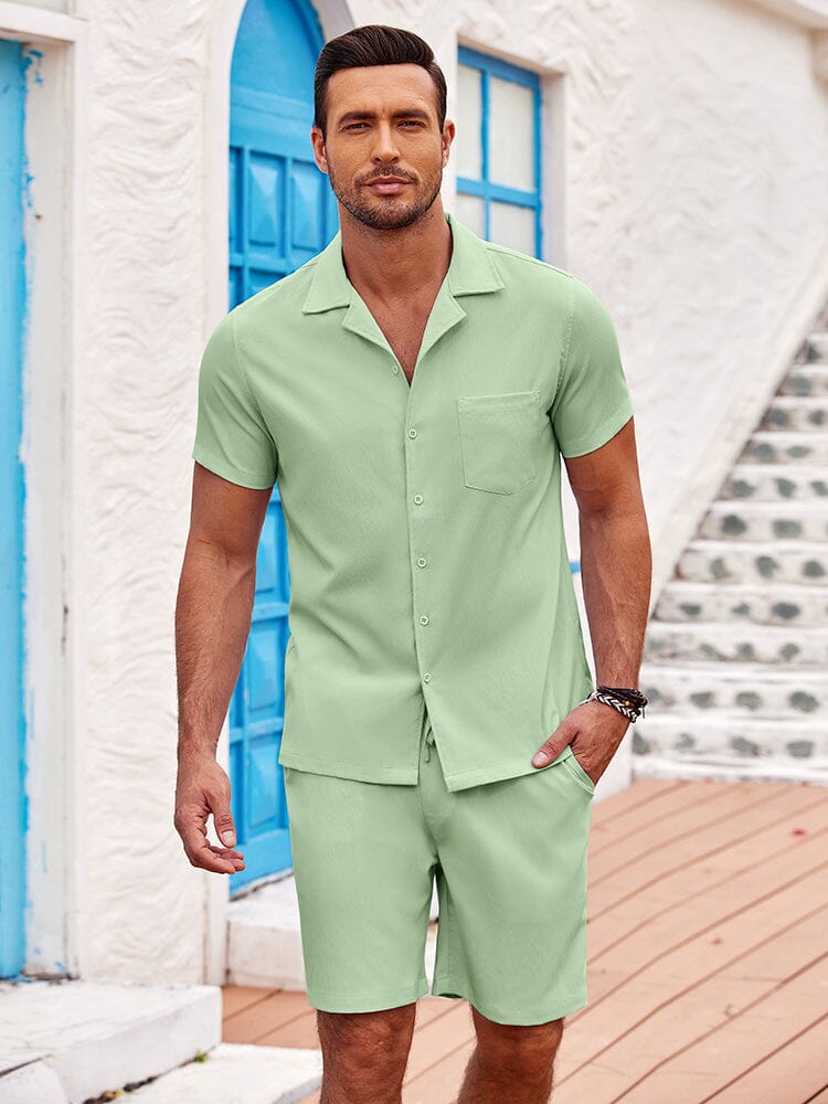 Casual Timeless Summer Shirts Set (US Only) Sets coofandy Green S 