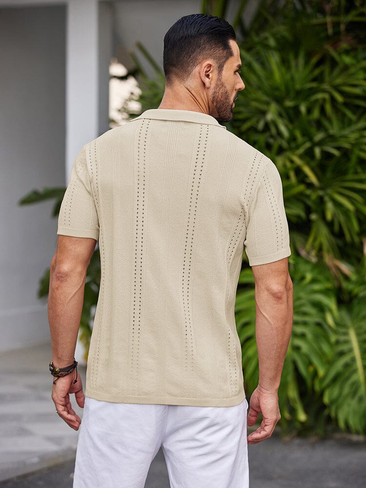 Casual Breathable Knit Beach Shirt Shirts coofandy 