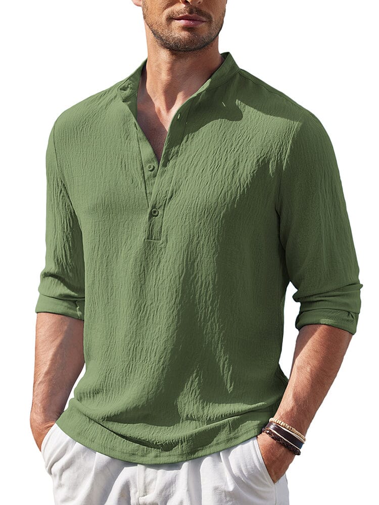 Casual Lightweight Henley Shirt (US Only) Shirts coofandy Army Green S 