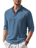 Casual Lightweight Henley Shirt (US Only) Shirts coofandy Blue S 
