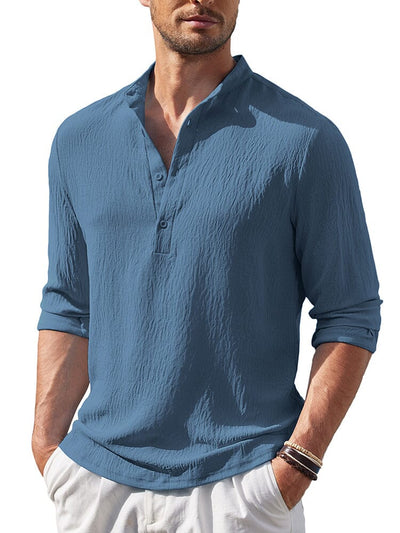 Casual Lightweight Henley Shirt (US Only) Shirts coofandy Blue S 