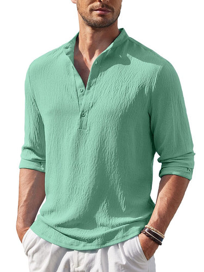 Casual Lightweight Henley Shirt (US Only) Shirts coofandy Ice Green S 