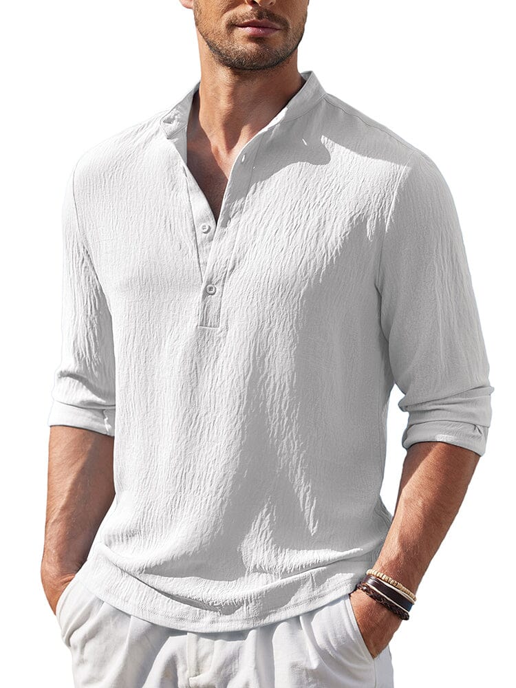 Casual Lightweight Henley Shirt (US Only) Shirts coofandy White S 