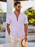 Summer Casual Knit Shirt (US Only) Sets coofandy Purple S 