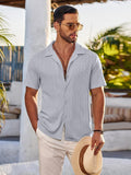 Summer Casual Knit Shirt (US Only) Sets coofandy Light Grey S 