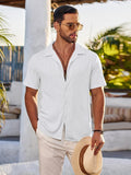 Summer Casual Knit Shirt (US Only) Sets coofandy White S 