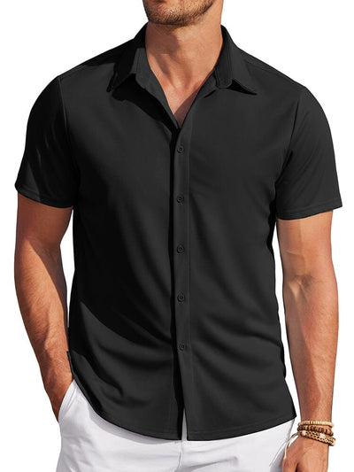 Casual Wrinkle Free Stretch Shirt (US Only) Shirts coofandy Black S 