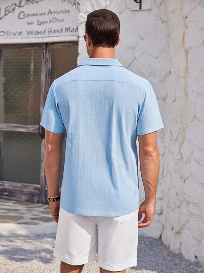100% Cotton Short Sleeve Beach Shirt (US Only) Shirts & Polos coofandy 