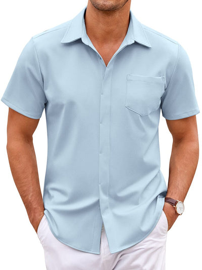 Wrinkle Free Dress Shirt (US Only) Shirts coofandy Clear Blue S 