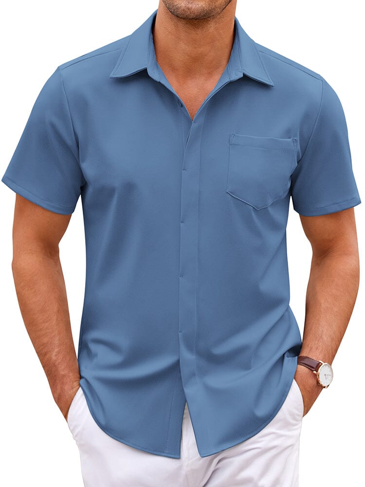 Wrinkle Free Dress Shirt (US Only) Shirts coofandy Blue S 