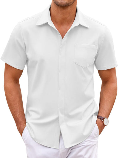 Wrinkle Free Dress Shirt (US Only) Shirts coofandy White S 