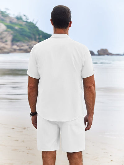 Vacation Textured Beach Shirt Set (US Only) Sets coofandy 