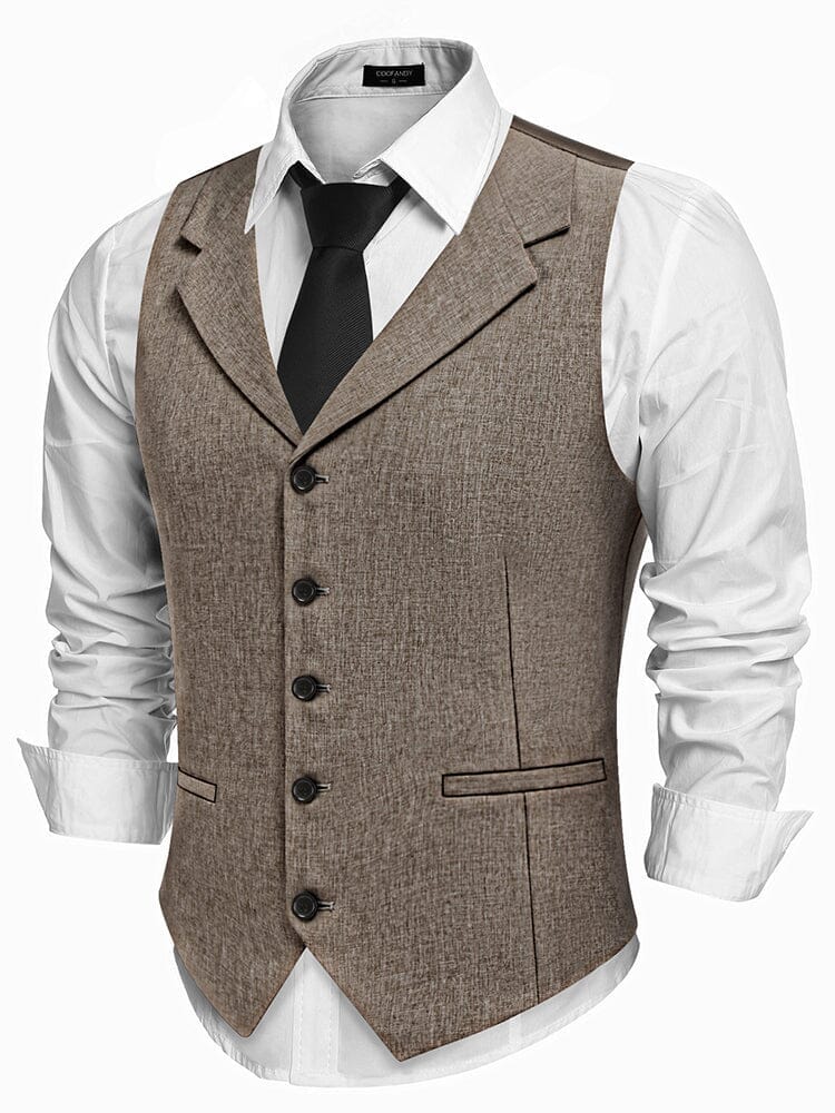 Slim Fit Notch Lapel Formal Vest (US Only) Vest coofandy 