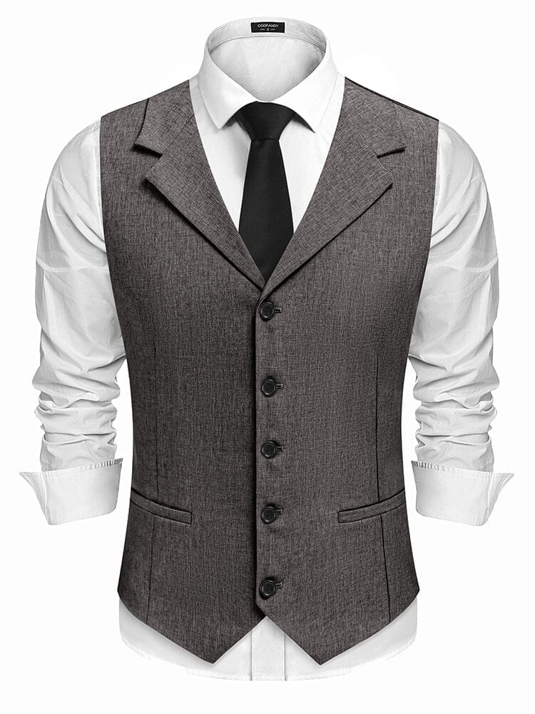 Slim Fit Notch Lapel Formal Vest (US Only) Vest coofandy Dark Grey S 