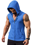 Hooded Workout Tank Top (US Only) Tank Tops coofandy Blue S 