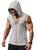 Hooded Workout Tank Top (US Only) Tank Tops coofandy Light Grey S 