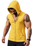 Hooded Workout Tank Top (US Only) Tank Tops coofandy Yellow S 