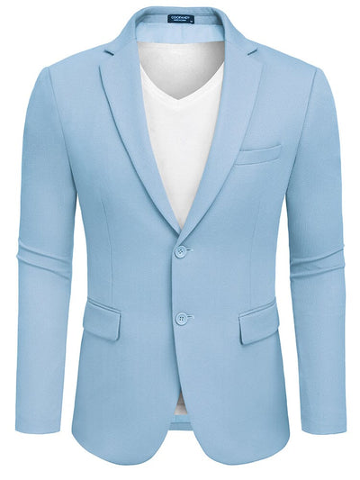 Slim Fit Textured Blazer Jacket (US Only) Blazer coofandy Clear Blue S 