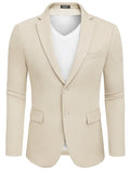Slim Fit Textured Blazer Jacket (US Only) Blazer coofandy Beige S 