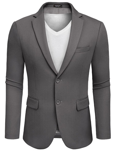Slim Fit Textured Blazer Jacket (US Only) Blazer coofandy Dark Grey S 