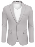 Slim Fit Textured Blazer Jacket (US Only) Blazer coofandy Light Grey S 