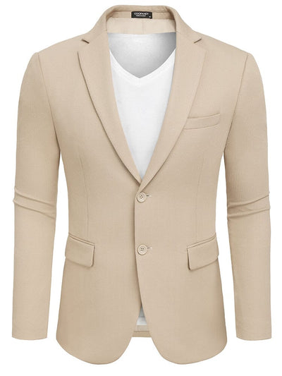 Slim Fit Textured Blazer Jacket (US Only) Blazer coofandy Light Khaki S 