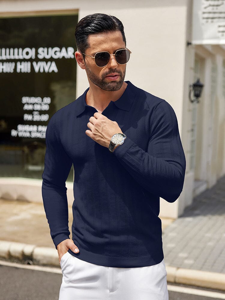 Casual Stretch Ribbed Knit Shirts (US Only) Shirts coofandy 