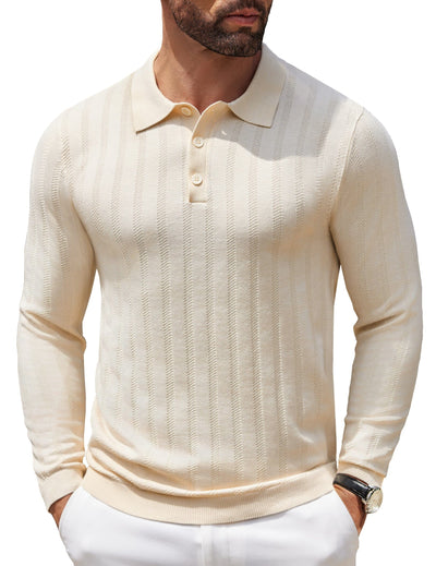 Casual Stretch Ribbed Knit Shirts (US Only) Shirts coofandy 