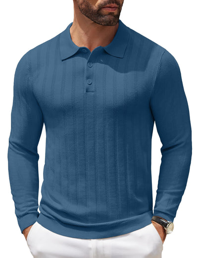 Casual Stretch Ribbed Knit Shirts (US Only) Shirts coofandy 