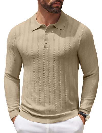 Casual Stretch Ribbed Knit Shirts (US Only) Shirts coofandy 