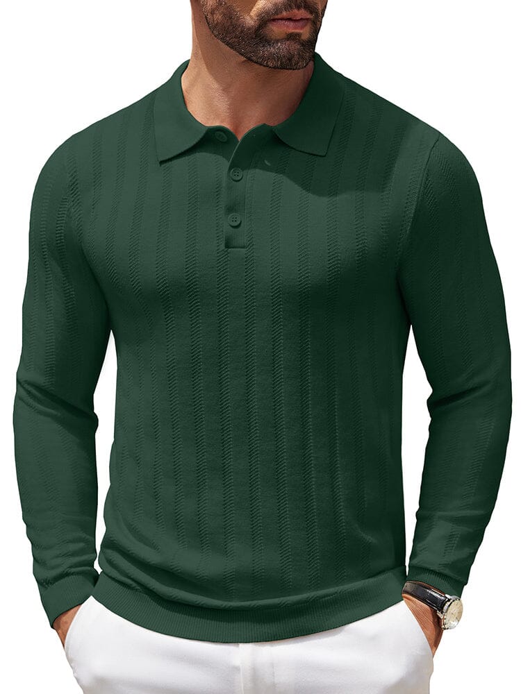 Casual Stretch Ribbed Knit Shirts (US Only) Shirts coofandy Green S 