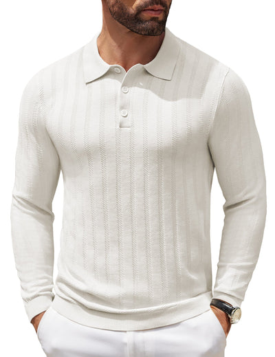 Casual Stretch Ribbed Knit Shirts (US Only) Shirts coofandy 