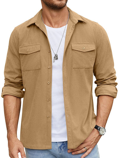 Leisure Waffle Shirt Jacket (US Only) Shirts coofandy Khaki S 